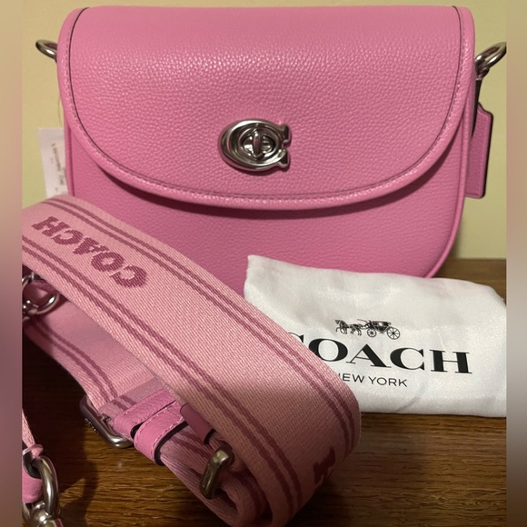 COACH Willow Pebbled Leather Saddle Shoulder Bag - Picture 8 of 10